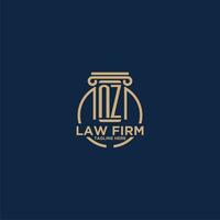 NZ initial monogram for law firm with creative circle line vector