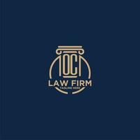 OC initial monogram for law firm with creative circle line vector