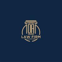 OA initial monogram for law firm with creative circle line vector