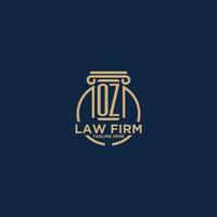 OZ initial monogram for law firm with creative circle line vector