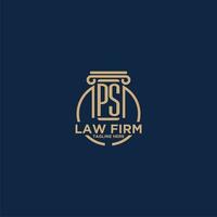 PS initial monogram for law firm with creative circle line vector