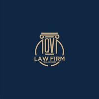 QV initial monogram for law firm with creative circle line vector