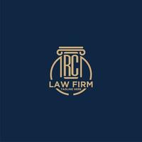 RC initial monogram for law firm with creative circle line vector