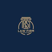 RS initial monogram for law firm with creative circle line vector