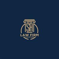 SA initial monogram for law firm with creative circle line vector