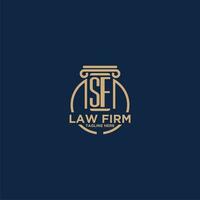SF initial monogram for law firm with creative circle line vector