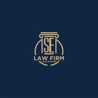 SE initial monogram for law firm with creative circle line vector