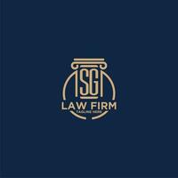 SG initial monogram for law firm with creative circle line vector