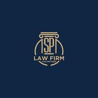 SP initial monogram for law firm with creative circle line vector