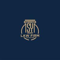 SY initial monogram for law firm with creative circle line vector