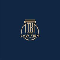 TK initial monogram for law firm with creative circle line vector