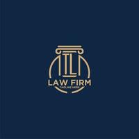 TL initial monogram for law firm with creative circle line vector