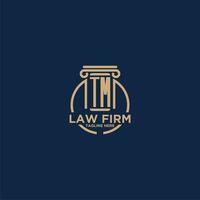 TM initial monogram for law firm with creative circle line vector