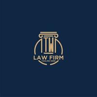 TW initial monogram for law firm with creative circle line vector