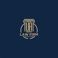 UA initial monogram for law firm with creative circle line vector