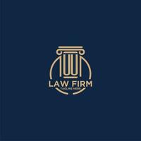 UU initial monogram for law firm with creative circle line vector