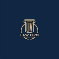 UV initial monogram for law firm with creative circle line vector