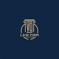 VQ initial monogram for law firm with creative circle line vector