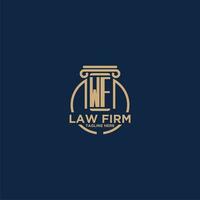 WF initial monogram for law firm with creative circle line vector