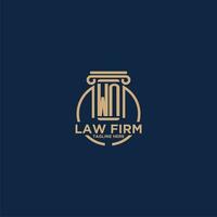 WN initial monogram for law firm with creative circle line vector