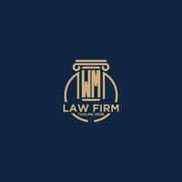 WM initial monogram for law firm with creative circle line vector