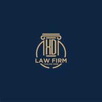 XD initial monogram for law firm with creative circle line vector