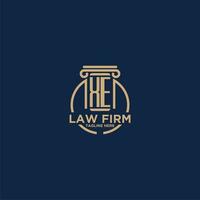 XE initial monogram for law firm with creative circle line vector