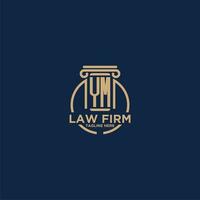YM initial monogram for law firm with creative circle line vector