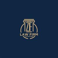 ZF initial monogram for law firm with creative circle line vector