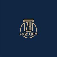 ZK initial monogram for law firm with creative circle line vector