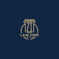 ZI initial monogram for law firm with creative circle line vector