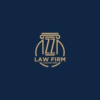 ZZ initial monogram for law firm with creative circle line vector