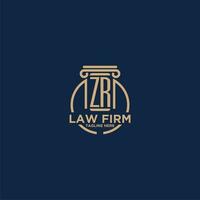 ZR initial monogram for law firm with creative circle line vector