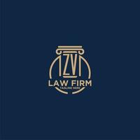 ZV initial monogram for law firm with creative circle line vector