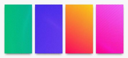 Set of halftone gradient backgrounds with dots vector