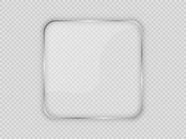 Glass plate in rounded square frame vector