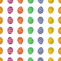 Seamless pattern with colorful Easter eggs. Vector illustration
