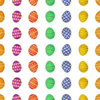 Seamless pattern with colorful Easter eggs. Vector illustration