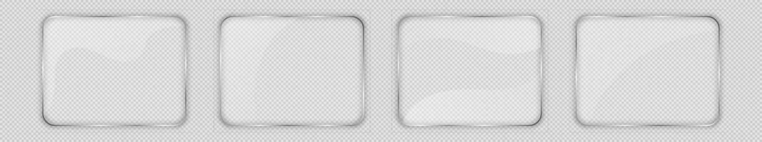 Glass plate in rounded rectangular frame vector