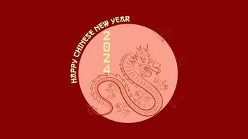 Chinese New Year background vector . Chinese golden dragon, circle pattern, Lunar New Year holiday decoration vector. Oriental culture tradition illustration