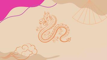 Chinese New Year background vector . Chinese dragon, colorful modern background design, Lunar holiday decoration vector. Oriental culture tradition illustration.