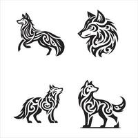 Wolf Tribal design illustration vector