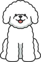 bichon dog icon. Cute cartoon doodle character. vector