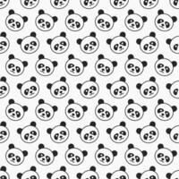 Cute face panda seamless pattern background vector