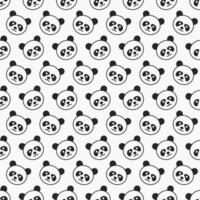 Cute face panda seamless pattern background vector