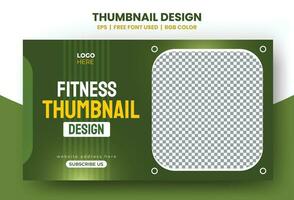 Vector thumbnail template for a Fitness website