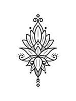 outline lotus flower pattern for Henna and tattoo design vector