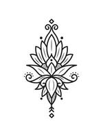 outline lotus flower pattern for Henna and tattoo design vector