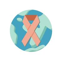 World cancer day with a pink ribbon on it vector