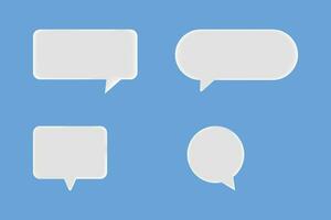 set of speech 3d icon chat text bubbles vector
